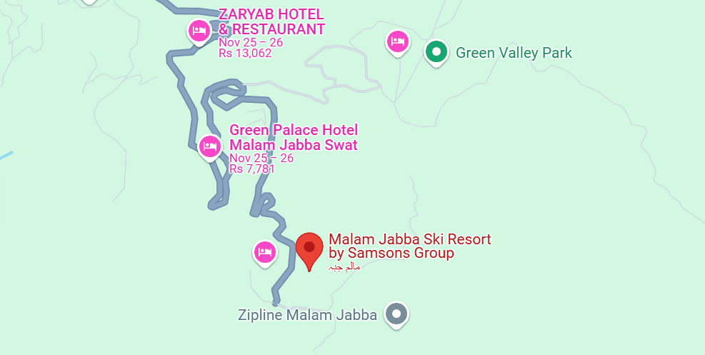 Malam Jabba Ski Resort Location and Map