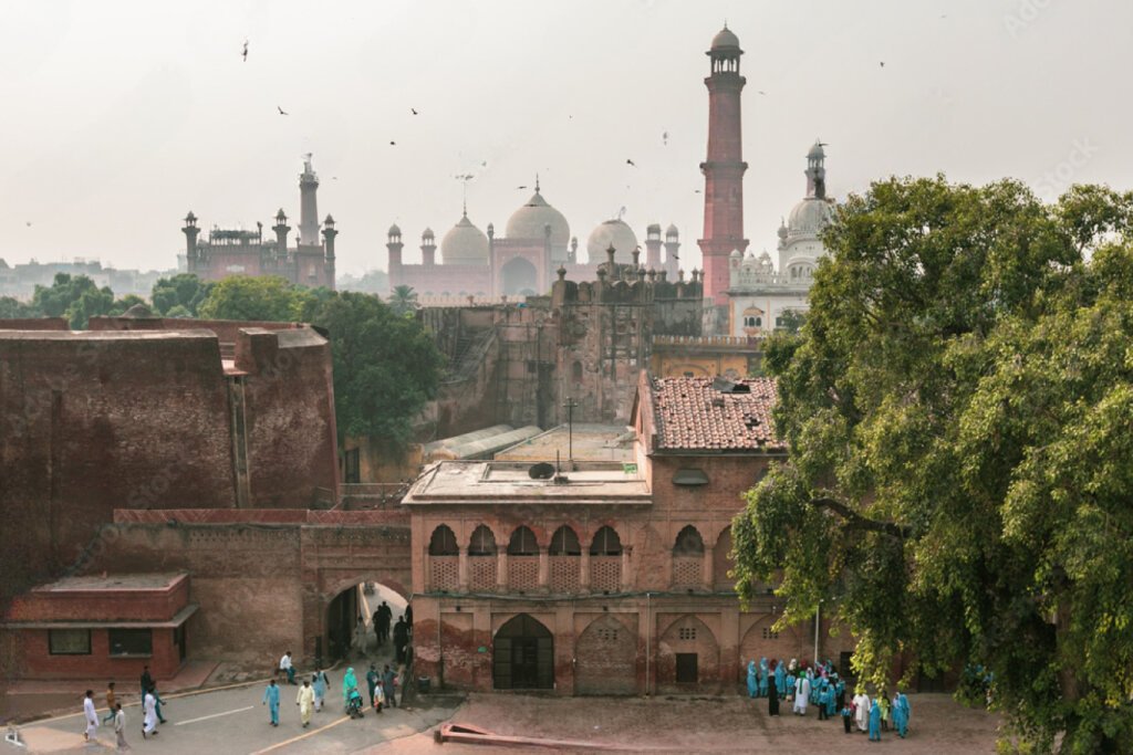 View of Badshahi Mosque from Lahore Fort